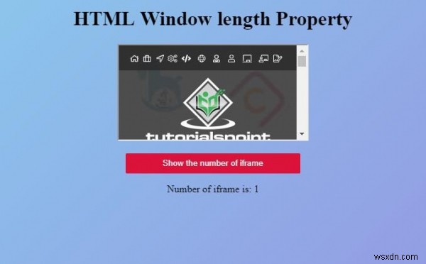 HTML विंडो की लंबाई संपत्ति 