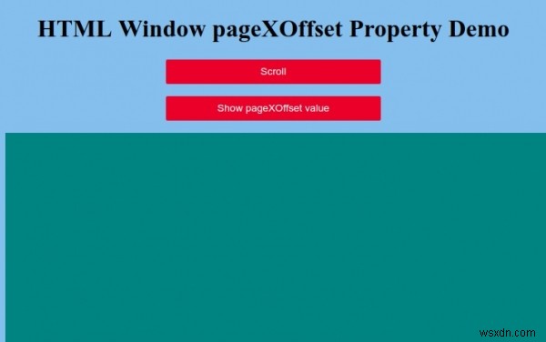 HTML विंडो पृष्ठXOffset संपत्ति 