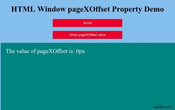 HTML विंडो पृष्ठXOffset संपत्ति 