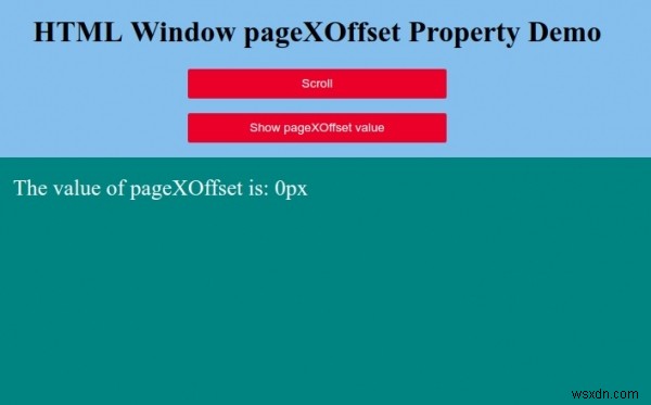 HTML विंडो पृष्ठXOffset संपत्ति 