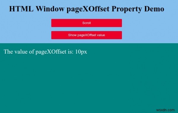 HTML विंडो पृष्ठXOffset संपत्ति 
