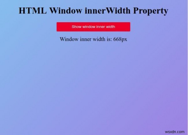 HTML विंडो इनरविड्थ प्रॉपर्टी 