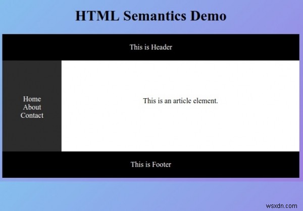 HTML5 शब्दार्थ 