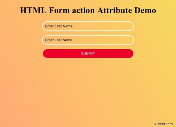 HTML फॉर्म क्रिया विशेषता 