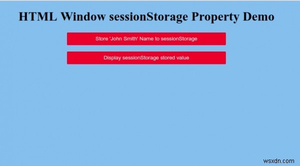 HTML विंडो सेशनस्टोरेज प्रॉपर्टी 
