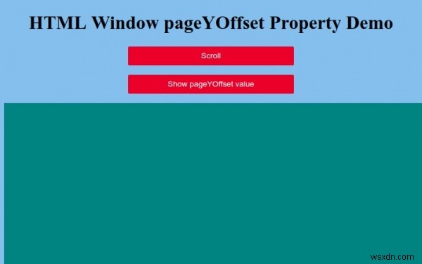HTML विंडो पृष्ठYOffset संपत्ति 
