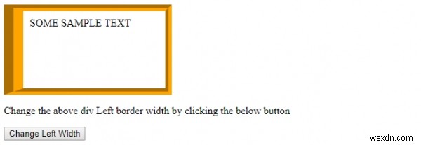 HTML DOM स्टाइल बॉर्डर लेफ्टविड्थ प्रॉपर्टी 