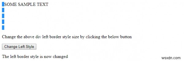HTML DOM स्टाइल बॉर्डर लेफ्ट स्टाइल प्रॉपर्टी 