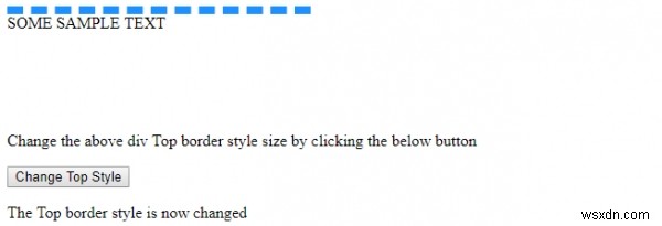 HTML DOM स्टाइल बॉर्डरटॉपस्टाइल प्रॉपर्टी 