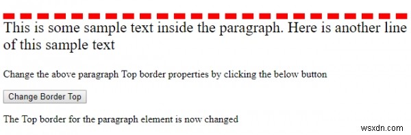 HTML DOM स्टाइल बॉर्डरटॉप प्रॉपर्टी 