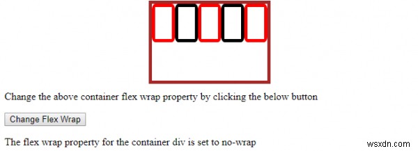 HTML DOM स्टाइल flexWrap प्रॉपर्टी 