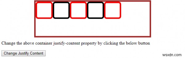 HTML DOM स्टाइल जस्टिफाई कंटेंट प्रॉपर्टी 