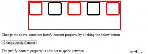 HTML DOM स्टाइल जस्टिफाई कंटेंट प्रॉपर्टी 