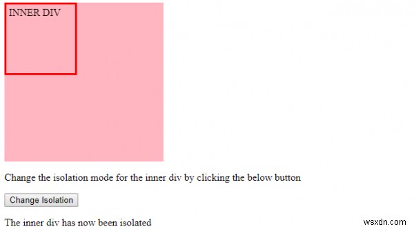 HTML DOM स्टाइल आइसोलेशन प्रॉपर्टी 