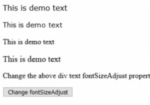 एचटीएमएल डोम स्टाइल फॉन्टसाइज संपत्ति समायोजित करें 