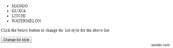 HTML DOM स्टाइल लिस्ट स्टाइल टाइप प्रॉपर्टी 