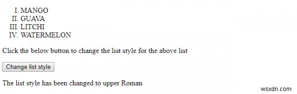 HTML DOM स्टाइल लिस्ट स्टाइल प्रॉपर्टी 
