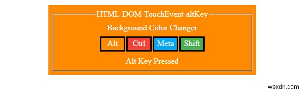 HTML DOM TouchEvent altकुंजी संपत्ति 