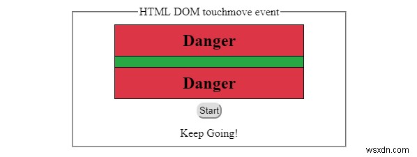 HTML DOM टचमूव इवेंट 