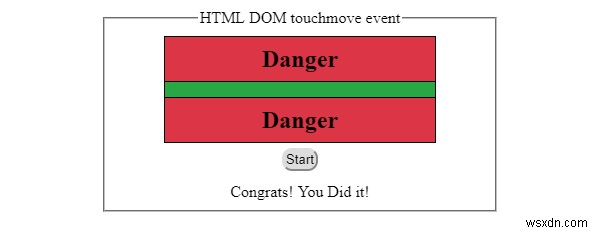 HTML DOM टचमूव इवेंट 