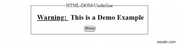 HTML DOM अंडरलाइन ऑब्जेक्ट 