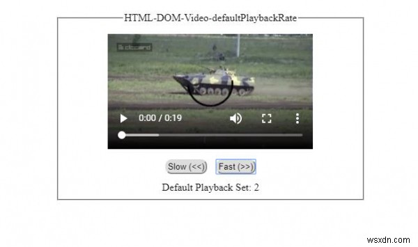 HTML DOM वीडियो डिफ़ॉल्टप्लेबैकरेट प्रॉपर्टी 