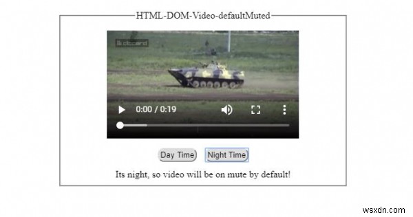 HTML DOM वीडियो डिफ़ॉल्टम्यूटेड प्रॉपर्टी 