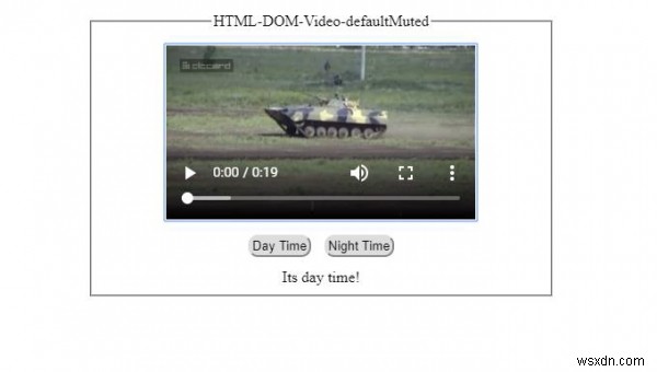 HTML DOM वीडियो डिफ़ॉल्टम्यूटेड प्रॉपर्टी 