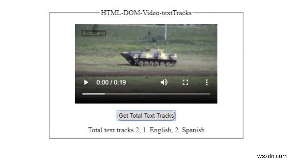 HTML DOM वीडियो टेक्स्टट्रैक संपत्ति 