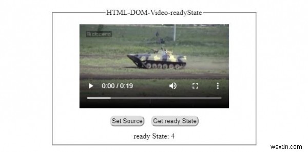 HTML DOM वीडियो रेडीस्टेट प्रॉपर्टी 