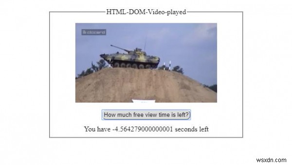 HTML DOM वीडियो चलाई गई संपत्ति 