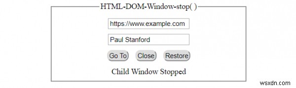 HTML DOM विंडो स्टॉप () विधि 