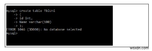 MySQL त्रुटि - #1046 - कोई डेटाबेस नहीं चुना गया 