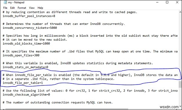 MySQL में ibdata1 फ़ाइल को कैसे सिकोड़ें/शुद्ध करें? 