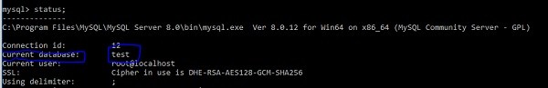 कैसे जांचें कि MySQL में कौन सा डेटाबेस चुना गया है? 