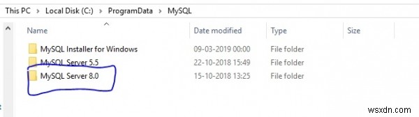 MySQL निर्देशिका में my.ini नहीं मिल रहा है? 