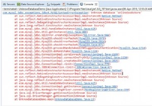 Java-MySQL के साथ JDBC त्रुटि में अज्ञात डेटाबेस का समाधान करें? 