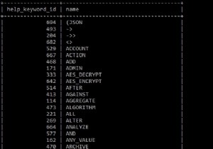 क्या MySQL कमांड-लाइन उपयोगिता का उपयोग करके MySQL में सभी आरक्षित शब्दों को सूचीबद्ध करने का कोई तरीका है? 