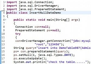 MySQL डेटाबेस में खाली java.sql.Date डालने का अधिक शानदार तरीका? 