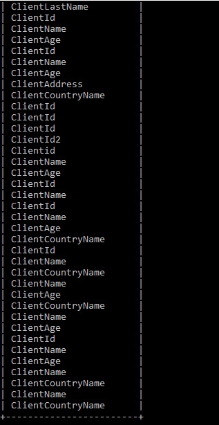 कमांड प्रॉम्प्ट पर संरचित MySQL चयन प्रिंट करें 