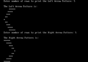 C . में दाएँ और बाएँ तीर पैटर्न मुद्रित करने का कार्यक्रम 