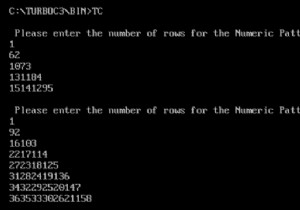 सी . में संख्यात्मक पैटर्न मुद्रित करने का कार्यक्रम 
