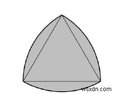 एक वर्ग के भीतर सबसे बड़ा रेउलेक्स त्रिभुज जो C में एक वृत्त के भीतर अंकित है? 