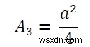 C प्रोग्राम में बार-बार मध्य बिन्दुओं को मिलाने से बने वर्गों का क्षेत्रफल? 