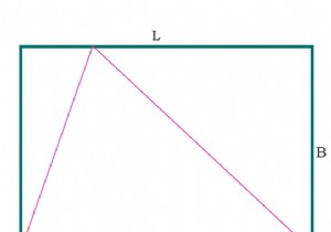 सबसे बड़े त्रिभुज का क्षेत्रफल जिसे C प्रोग्राम में एक आयत के भीतर अंकित किया जा सकता है? 