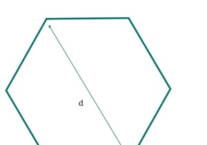 दी गई विकर्ण लंबाई के साथ षट्भुज के क्षेत्रफल के लिए सी कार्यक्रम? 