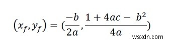 एक परवलय के शीर्ष, फोकस और निर्देश को खोजने के लिए C/C++ प्रोग्राम? 