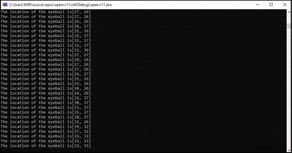 C++ का उपयोग करके OpenCV में नेत्रगोलक की गति का पता कैसे लगाएं और ट्रैक करें? 