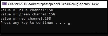 C++ का उपयोग करके OpenCV में किसी विशिष्ट पिक्सेल का मान कैसे प्राप्त करें? 