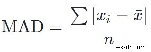 C++ में माध्य निरपेक्ष विचलन के लिए कार्यक्रम 